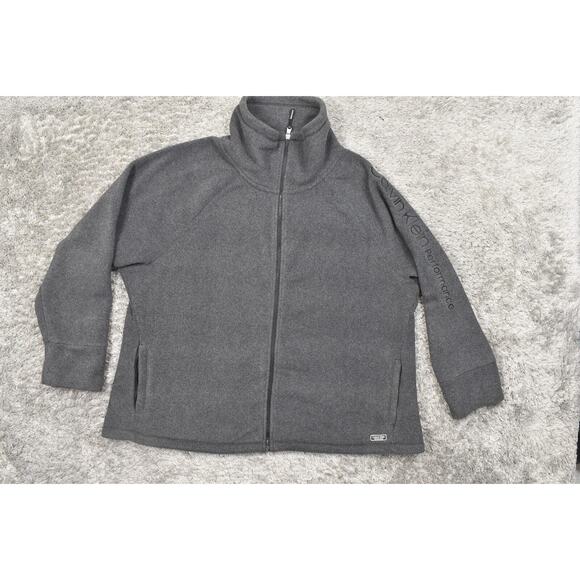 Calvin Klein Gray Basic Jacket 3X Plus Polyester Preowned Performance Fleece Zip - Picture 3 of 8